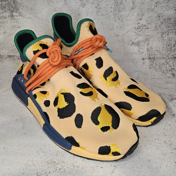 Adidas × Pharrell NMD HU Leopard Pulse Amber / Mens Size 10.5 - Picture 3 of 11